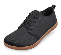 PQKDM Mens Womens Wide Barefoot Trainers Outdoor Unisex Trail Running Minimalist Walking Shoes Zero Drop Sole Lightweight and Breathable Black Size 5