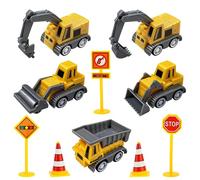 PQKL-party Construction Site Cake Decoration, Pack of 10 Digger Cake Decoration, Construction Vehicles Cake Decoration, Digger Decoration for Construction Site for Birthday