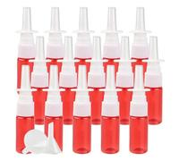 PQPAUTY Pack of 100Pcs 15ml Red Empty Refillable Plastic Nasal Spray Bottles, Direct Spray Container, Nasal Atomizer, Fine Mist Nose Sprayer for Saline or Essential Oils Home & Travel Use