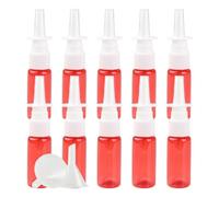 PQPAUTY Pack of 10pcs 20ml Red Empty Refillable Plastic Nasal Spray Bottles, Direct Spray Container, Nasal Atomizer, Fine Mist Nose Sprayer for Saline or Essential Oils Home & Travel Use