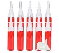 PQPAUTY Pack of 10pcs 30ml Red Empty Refillable Plastic Nasal Spray Bottles, Direct Spray Container, Nasal Atomizer, Fine Mist Nose Sprayer for Saline or Essential Oils Home & Travel Use