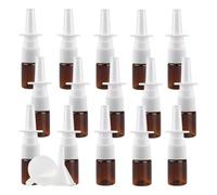 PQPAUTY Pack of 20Pcs 5ml Brown Empty Refillable Plastic Nasal Spray Bottles, Direct Spray Container, Nasal Atomizer, Fine Mist Nose Sprayer for Saline or Essential Oils Home & Travel Use