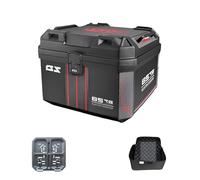PQPQLI 45L Motorcycle Tail Box Top Case - Scooter Universal Storage Trunk with Combination Lock - Waterproof Pp Luggage Tour Helmet Box(Reddish-Black)