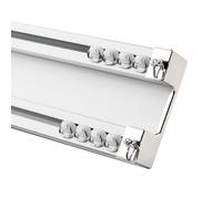 PQPQLI Heavy-Duty Aluminum Double Ceiling Curtain Track Room Divider Kit, 1.0m-6.0m/3.2ft-20ft Length Options, 4 Colors For Living Room, Bedroom, Office & Home Use(White,3.6m/12FT/3 * 120cm)