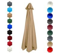 PQPQLI Replacement Parasol Canopy Sun Umbrella Replacement Cloth 2m/2.7m/3m Parasol Umbrella Replacement Cover For Standard & Cantilever Parasols(Color:Khaki,Size:8ribs 9ft/2.7M)