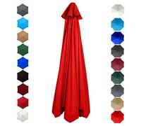 PQPQLI Replacement Parasol Canopy Sun Umbrella Replacement Cloth 2m/2.7m/3m Parasol Umbrella Replacement Cover For Standard & Cantilever Parasols(Color:Red,Size:6ribs 9ft/2.7M)