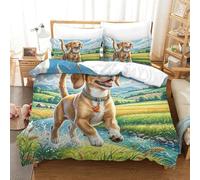 PQRJXFKWB Beagle Duvet Covers with Matching Pillowcase 3D Printing Dog Bedding Brushed Microfiber with Zipper Closure for Teens And Adults Super King(260x220cm)