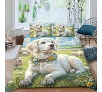 PQRJXFKWB Beagle Quilt Cover Set 3 Pieces 3D Print Dog Bedding Set Brushed Microfiber with Zipper Closure for Teens And Adults King(220x240cm)