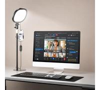 PQRQP Ring Light for Desk, Soft Lighting for Zoom & Video Calls, Selfie Light with Stand & Phone Holder, CRI 97+ Webcam Light for Recording, Streaming, Home Office