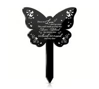 Pqrsde Butterfly Grave Ornaments Memorial Plaques for Garden Grave Plaques Remembrance Plaque for Graves Acrylic Butterfly Memorial Plaque Stake for Cemetery Garden Yard (Love Do Not Go Away)