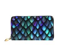 PQruop 3D Magical Dragon Scales Pattern Print Women's Wallet,Long Leather Clutch,Metal Zipper Credit Card Holder,Travel Wallet