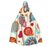 PQruop Cute Snail Print Halloween Hooded Cape,Witch Cape,Suitable For Masquerade,Christmas Party,Cosplay Costume