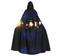 PQruop Exploring The Solar System Print Adult Halloween Hooded Cloak,Decorative Cape For Parties,Cosplay,And Festivals