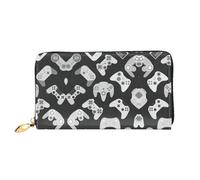 PQruop Game Controller Print Women's Wallet,Long Leather Clutch,Metal Zipper Credit Card Holder,Travel Wallet