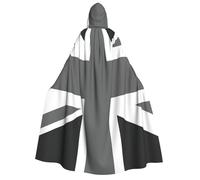 PQruop National Flag Of The United Kingdom Print Halloween Hooded Cape,Witch Cape,Suitable For Masquerade,Christmas Party,Cosplay Costume