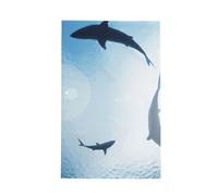 PQruop Ocean Animal Shark Print Waffle Kitchen Towel,Cleaning Tea Towel Suitable,For Kitchen And Bath,41 * 66cm