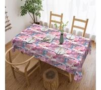 PQruop Pink Cherry Blossoms Print Elegant Rectangular Tablecloth,Perfect For Dining,Picnic,Fireplace,And Party Tables