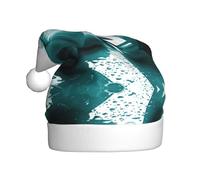 PQruop Teal Lily Print Funny Adult Christmas Hat,Novelty Hats,Christmas Elf Hat,Suitable For New Year Party Headdress