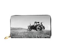PQruop Tractor Agriculture Tranquil Print Women's Wallet,Long Leather Clutch,Metal Zipper Credit Card Holder,Travel Wallet