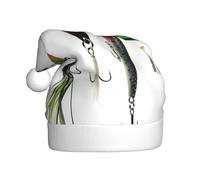 PQruop Various Type Of Fishing Baits Print Funny Adult Christmas Hat,Novelty Hats,Christmas Elf Hat,Suitable For New Year Party Headdress