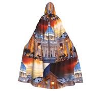 PQruop Vatican City Print Adult Halloween Hooded Cloak,Decorative Cape For Parties,Cosplay,And Festivals