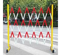 PQVMZQEMQ Portable Expandable Metal Barricade - Retractable Traffic Barrier, Temporary Fence with Pulleys for Safe Work Zones, Ideal for Crowd Control & Event Management