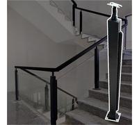 PQVMZQEMQ Stainless Steel Glass Railing Post - Black, d, Silver Terrace Balusters, Wind-Resistant Panels, 90cm Height, for Outdoor Decks and Platforms
