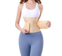 PQWEUU Waist Trainer Belt Adjustable Back Support Workout Belly Band for Women Men, Body Shaper Sports Girdles, Postpartum Belly Band Wrap, Waist Trimmer (Beige, S)