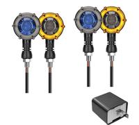 PQWJDSFA Sequential Flowing Flash Indicator Lamp 12V 10mm Retro Dual-color Rotate Turn Signal Light For Triumph Tiger 800 900 Speed Triple For Daytona 675