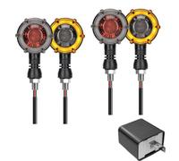 PQWJDSFA Sequential Flowing Flash Indicator Lamp 12V 10mm Retro Dual-color Rotate Turn Signal Light For Triumph Tiger 800 900 Speed Triple For Daytona 675