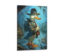 PQWWFDVX Detective Duck Poster Poster Decorative Painting Canvas Wall Posters And Art Picture Print Modern Family Bedroom Decor Posters 08x12inch(20x30cm)