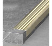 PQXQZ Metal Stair Nosing Aluminum Stair Edge Protector for Step Edge Protector Stairs Edging Transition Strip Metal Corner Trim(Gold,2x5x90cm)