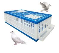 PQXQZ Poultry Carrier Crate Plastic Chicken Transport Cage Heavy Duty Pigeon Crates with Feeding Trough and Pull-Out Bottom Net for Birds Chickens Duck Goose