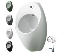 PQXQZ Wall Mounted Men's Flushing Urinal Porcelain Urinal with Induction Flushing Splashproof Urinals High Efficiency Flush for Bathroom Hotel Public Places(White)