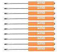PQY 10Pcs Mini Pocket Screwdriver with Clip Magnetic Slotted Small Screw Drivers with Flat Head for Mechanical, Electrician (orange)