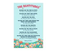 PQYSMVVG Educational Bible for, The Beatitudes Matthew 5:3-10 Verse, Christian Learning Wall-Art for Sunday School Decor, Homeschool Classroom and 's Ministry(Unframed,12x18inch(30x45cm))