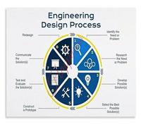PQYSMVVG Engineering Design Process Educational STEM Poster for Project Based Learning Classroom Makerspace Decor(Framed,12x18inch(30x45cm))