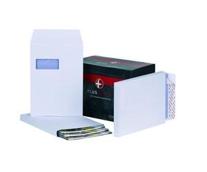 Pr Fabrics Plus Fabric C4 White Pocket Peel And Seal Gusset Envelope With Powertac, 120 Gsm, Pack Of 100