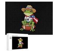 PR Flag Frog Puzzle Wood Jigsaw Puzzles 300 PCS