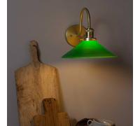 PR Home August wall light, gold/green, height 25 cm, E27