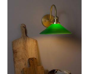 PR Home August wall light, gold/green, height 25 cm, E27