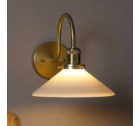 PR Home August wall light, gold/opal, height 25 cm, E27