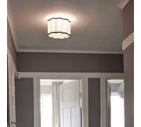 PR Home ceiling lamp Judy, cotton textile, natural beige Ø 35 cm