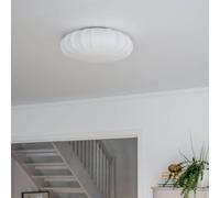 PR Home ceiling light Plafond, linen textile, Ø 42 cm, white
