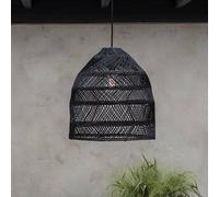 PR Home Maja hanging light, rattan, black, Ø 53 cm