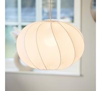 PR Home pendant light Olivia, textile shade, white, Ø 50 cm