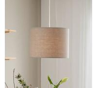 PR Home pendant light Sara, light beige, Ø 35 cm, linen textile