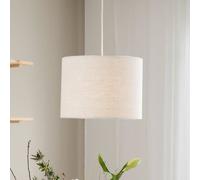 PR Home pendant light Sara, offwhite, Ø 35 cm, linen textile