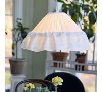 PR Home pendant light Stina, white, cotton lampshade