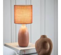 PR Home Uno table lamp, rust red, height 37 cm, textile/ceramic
